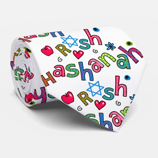 Rosh Hashanahのユダヤ人の新年の文字の挨拶 ネクタイ (ロール)