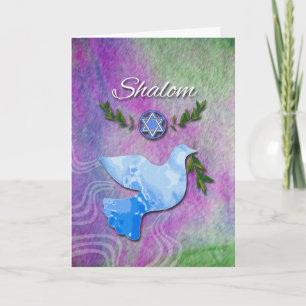 Rosh Hashanahの平和鳩のためのShalom シーズンカード