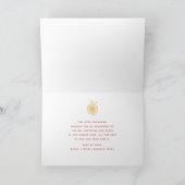 Rosh Hashanahはっきりしたユダヤ新年金ゴールドApple Red カード (内部)