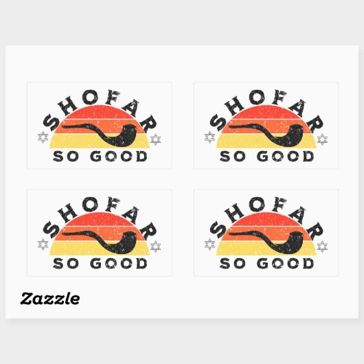 Rosh Hashanahショファーゲットプおもしろいン 長方形シール (シート)