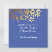 Rosh Hashanahヘブライ語ユダヤ人の新年の挨拶 シーズンカード (裏面)