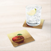 Rosh Hashanahユダヤ人ハニーアップル スクエアペーパーコースター (インサイチュ)