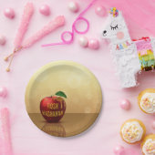 Rosh Hashanahユダヤ人ハニーアップル ペーパープレート (パーティー)