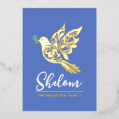 Rosh Hashanah平和シャロムドーヴユダヤ正月 箔シーズンカード (正面)