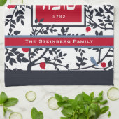 Rosh Hashanah挨拶ヘブライ語wザクロ キッチンタオル (折り畳み)