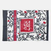 Rosh Hashanah挨拶ヘブライ語wザクロ キッチンタオル (横)