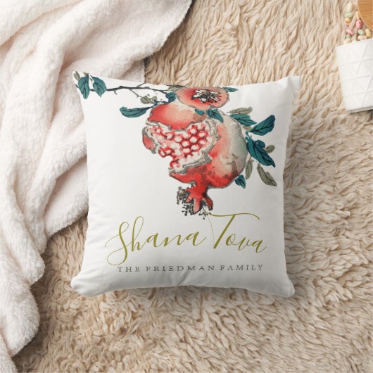 Rosh Hashanah新エレガント年Pomegranate クッション (ブランケット)