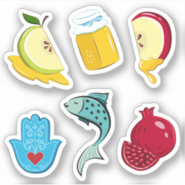 Rosh Hashanah よくはしゃぐシンボル伝統的ビニール シール