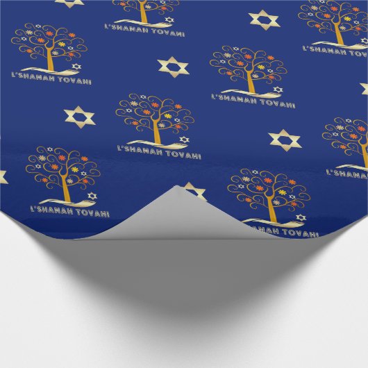 Rosh Hashanah、ユダヤ人の新年の贈り物 ラッピングペーパー (角)