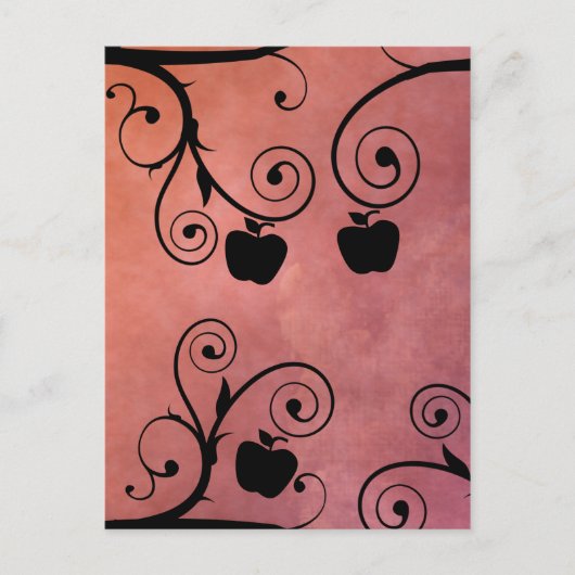 Rosh Hashanah Appleシルエット シーズンポストカード (正面)