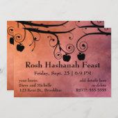 Rosh Hashanah Appleシルエット 招待状 (正面/裏面)