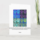 Rosh Hashanah: Hamsaの黒く及び青のヴィンテージTapastry シーズンカード (裏面)