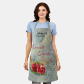 Rosh Hashanah Happy New Year Pomegranates Shofar エプロン (着用した状態)