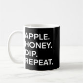 Rosh Hashanah Honey Dip Repeat Jewish New Year 202 コーヒーマグカップ (左)