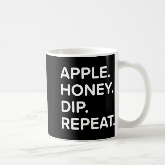 Rosh Hashanah Honey Dip Repeat Jewish New Year 202 コーヒーマグカップ (右)