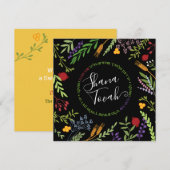 Rosh Hashanah Jewish New Year-Shana Tovah on Black シーズンカード (正面/裏面)