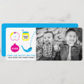 Rosh Hashanah Shofar Apple Pomegranateフォトカード シーズンカード (正面/裏面)