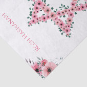 Rosh Hashanah Star of David Pink Flower White 薄葉紙 (詳細)