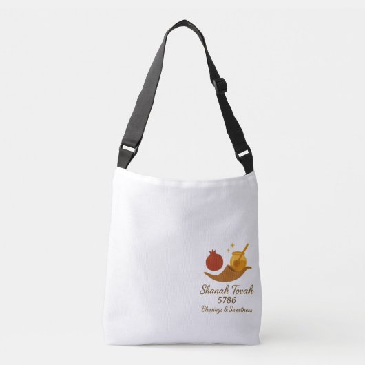 Rosh Hashanah Tote Bag, New Year Gift クロスボディバッグ (正面)