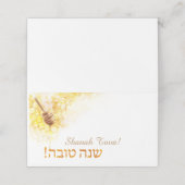 Rosh HaShanah'sの折り畳み座席表- Honey プレイスカード (外部開封)