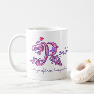Rosieの一流の意味落書きは開花し、ハートは襲います コーヒーマグカップ