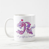 Rosieの一流の意味落書きは開花し、ハートは襲います コーヒーマグカップ (左)