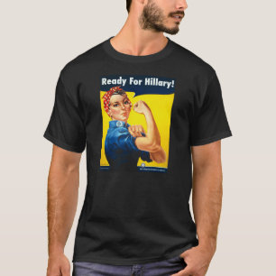 Rosieヒラリーの男性黒いTシャツのためのリベッター Tシャツ