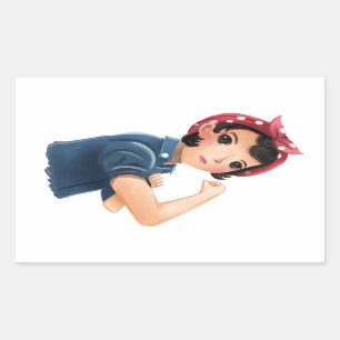 rosieリベッターの女性私達はそれをしてもいいです! WWII 長方形シール
