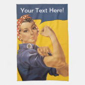 Rosieリベッター私達はそれをしてもいいです! ここのあなたの文字 キッチンタオル (縦)