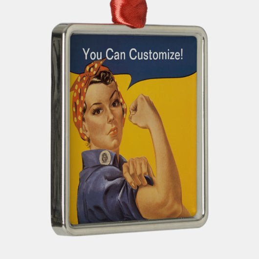 Rosieリベッター私達はそれをしてもいいです! ここのあなたの文字 メタルオーナメント (右)