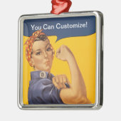 Rosieリベッター私達はそれをしてもいいです! ここのあなたの文字 メタルオーナメント (左)