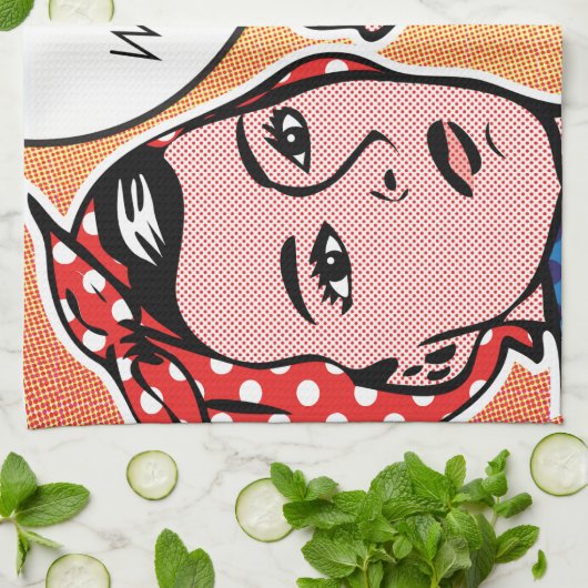 Rosieリベッター私達はそれをしてもいいです! ポップアートの点 キッチンタオル (折り畳み)