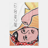 Rosieリベッター私達はそれをしてもいいです! ポップアートの点 キッチンタオル (縦)