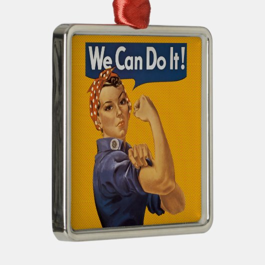 Rosieリベッター私達はそれをしてもいいです! 赤い水玉模様 メタルオーナメント (右)