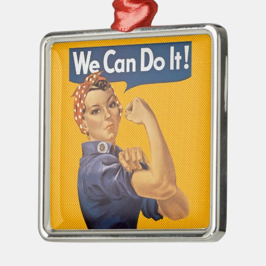 Rosieリベッター私達はそれをしてもいいです! 赤い水玉模様 メタルオーナメント (左)