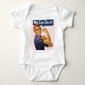 Rosieリベッター私達は赤い水玉模様それをしてもいいです ベビーボディスーツ (正面)