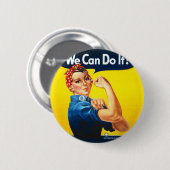 Rosieリベッター"私達はそれをしてもいいです! " 缶バッジ (正面&裏面)