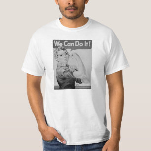 RosieリベッターB/WのヴィンテージWWII戦争の努力T Tシャツ