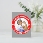 "Rosie"ナースは"ヘルスケアが人権であることを言います! " ポストカード (スタンド正面)