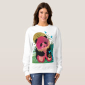 ROSIE BEAR panda – 白シャツ選択スタイル スウェットシャツ (正面フル)