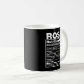 Rosie Nutrition Facts  Rosie Name Birthday Shirt  コーヒーマグカップ (正面右)