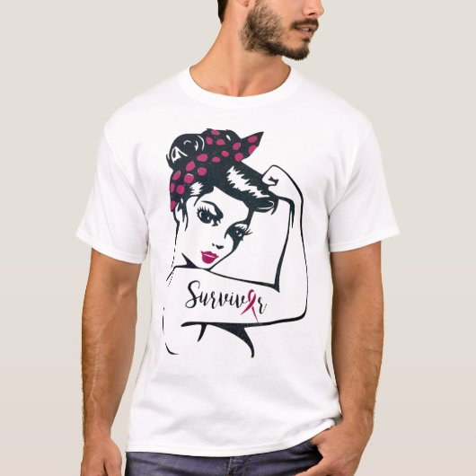 Rosie Riveter乳がん生存者はそれを治すことができる Tシャツ (正面)