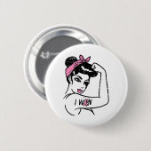 Rosie Riveter 乳がんサバイバーになりました 缶バッジ (正面&裏面)