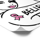 Rosie Riveter 信じ Pink Ribbon乳癌Aw ポスター (角)