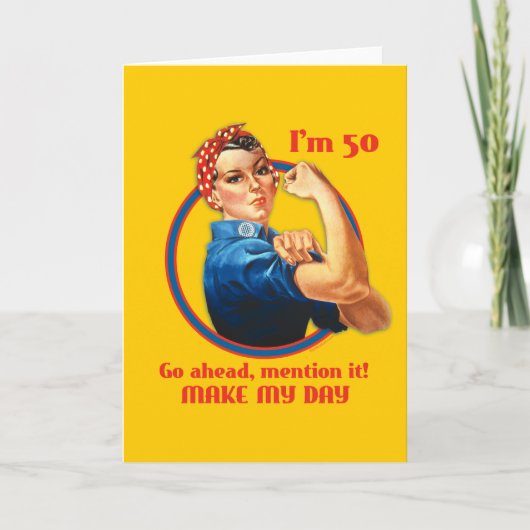 Rosie Riveter 50th誕生日・カード カード (正面)