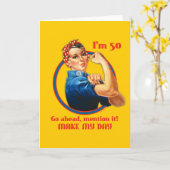 Rosie Riveter 50th誕生日・カード カード (黄色い花)