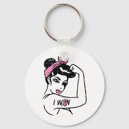 Rosie Riveter Iは認識度乳がんサバイブに勝利 キーホルダー (正面)