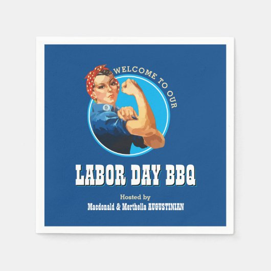 Rosie Riveter LABOR DAY BBQ スタンダードカクテルナプキン (正面)