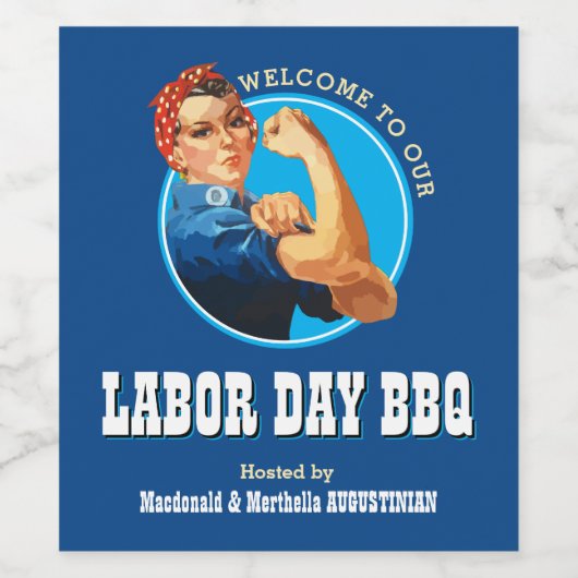 Rosie Riveter LABOR DAY BBQ ワインラベル (シングルラベル)