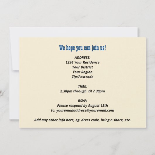 Rosie Riveter LABOR DAY BBQ 招待状 (裏面)